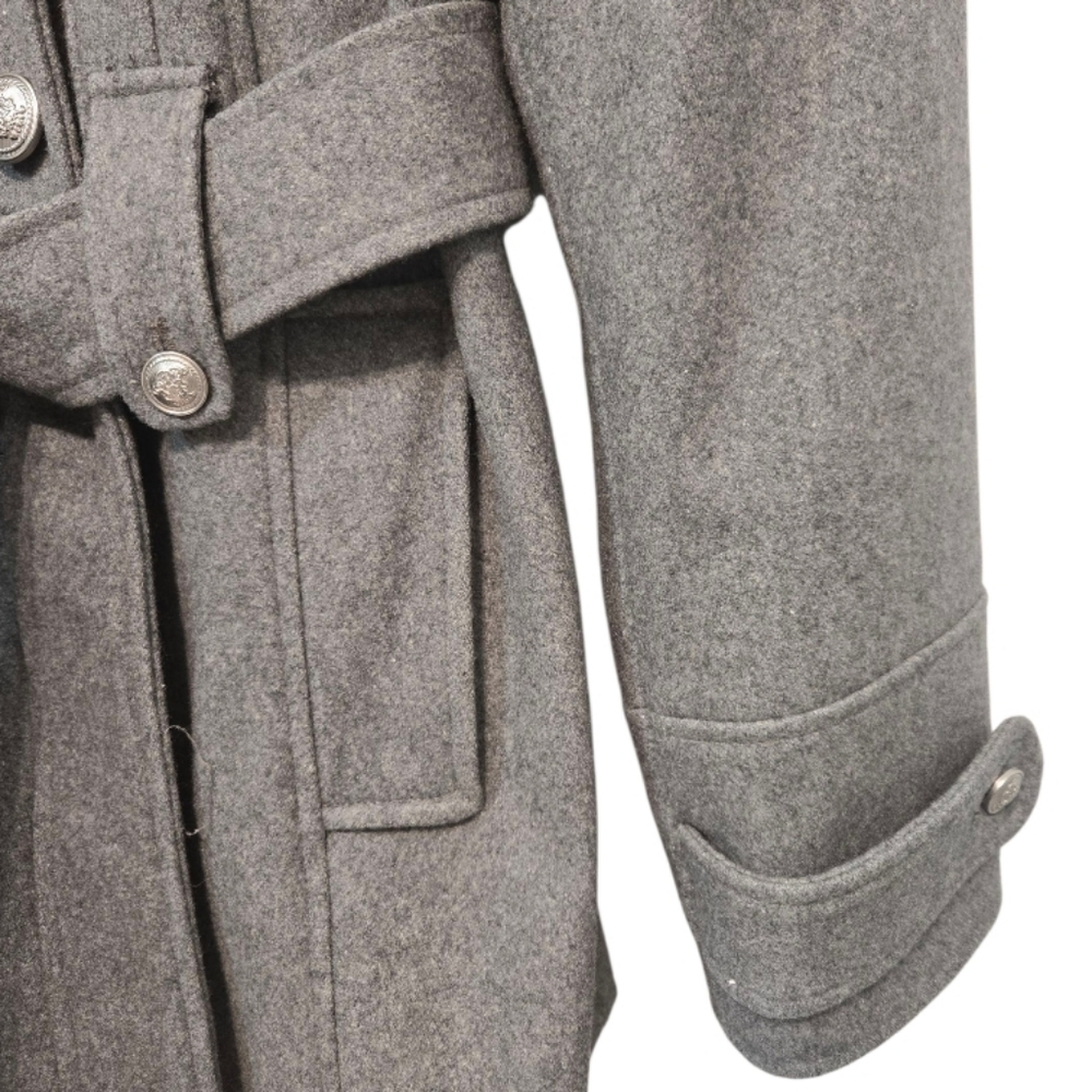 Laundry By Shelli Segal Gray Belted Wool Blend Jacket Coat Size Large - Picture 7 of 15